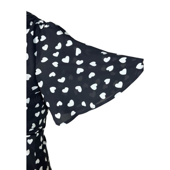 NWOT Lani The Label Womens Dress Size S Black White Heart Print A-Line - Picture 7 of 11